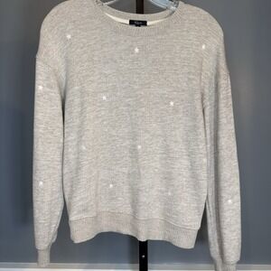 Rails Pullover‎ Womens X Small Ramona Embroidered Stars Sweatshirt Heather Brown